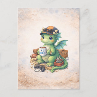 Funny Father's Day Dragon Dad Gift ポストカード