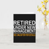 Funny Father's Day Retired Under New Management Se カード (黄色い花)