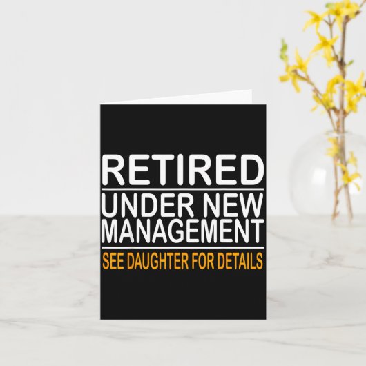 Funny Father's Day Retired Under New Management Se カード (黄色い花)