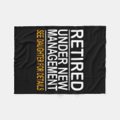 Funny Father's Day Retired Under New Management Se フリースブランケット (正面(横))