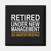 Funny Father's Day Retired Under New Management Se マグネット (正面)