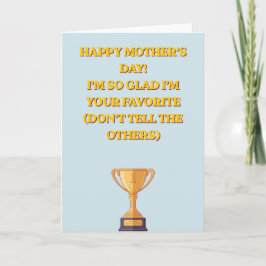Funny Favorite Child Mother's Day Trophy Photo カード
