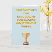 Funny Favorite Child Mother's Day Trophy Photo カード (黄色い花)