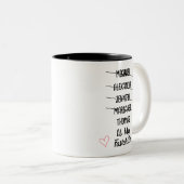 Funny Favorite Child Mug with 5 Names Custom Gift ツートーンマグカップ (正面右)