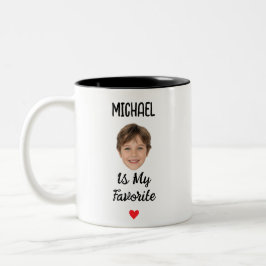 Funny Favorite Child Mug with Name & Face Photo ツートーンマグカップ