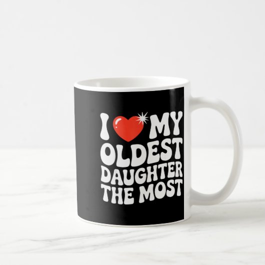 Funny Favorite Oldest Daughter Proud Parent Senior コーヒーマグカップ (右)