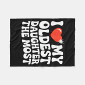 Funny Favorite Oldest Daughter Proud Parent Senior フリースブランケット (正面(横))