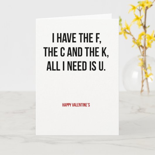 Funny Fck U Valentines Day Card カード (黄色い花)