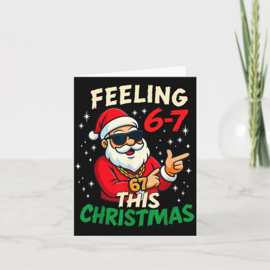 Funny Feeling 67 This Christmas Six Seven Meme Kid カード (正面)