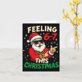 Funny Feeling 67 This Christmas Six Seven Meme Kid カード (黄色い花)