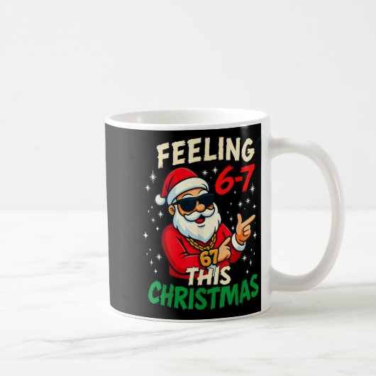 Funny Feeling 67 This Christmas Six Seven Meme Kid コーヒーマグカップ (右)