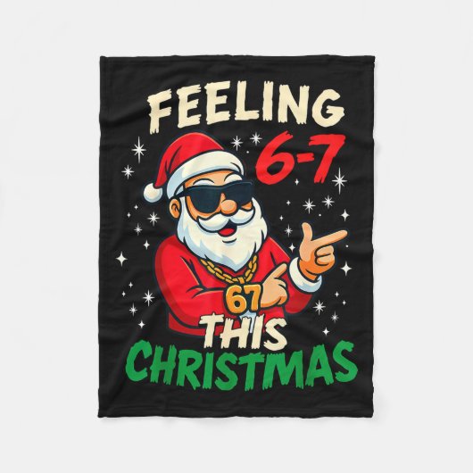 Funny Feeling 67 This Christmas Six Seven Meme Kid フリースブランケット (正面)
