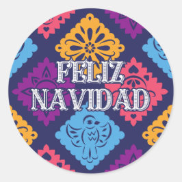 Funny feliz navidad ラウンドシール