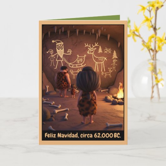 Funny Feliz Navidad Christmas cards カード (黄色い花)