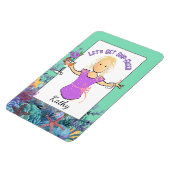 Funny Female Cartoon Tropical Vacation Cruise マグネット (左側)