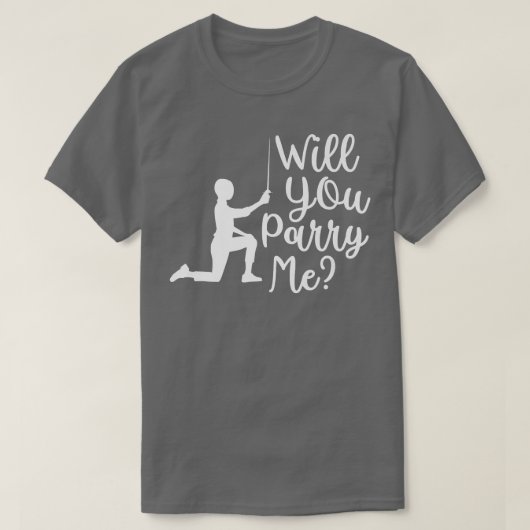Funny Fencer Fencing Groom Bride Rapier Saber Duel Tシャツ (デザイン正面)