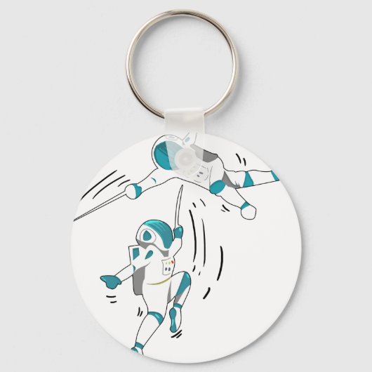 funny-fencing-in-space-gift-for-a-fencer-t-shirt_B キーホルダー (正面)