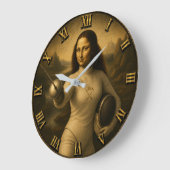 Funny Fencing Mona Lisa Épée Foil Saber Gift ラージ壁時計 (傾斜)