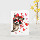 Funny Feral Raccoon Valentine's Day Sarcastic Humo カード (黄色い花)