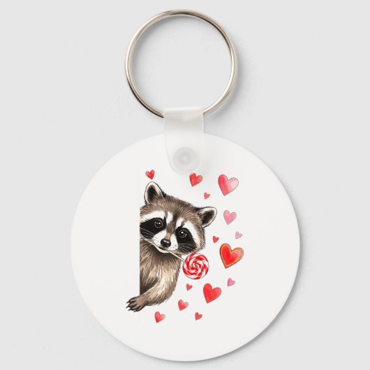 Funny Feral Raccoon Valentine's Day Sarcastic Humo キーホルダー (正面)