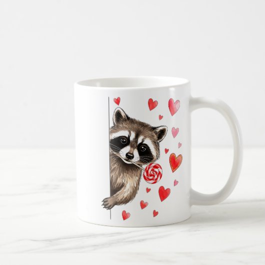 Funny Feral Raccoon Valentine's Day Sarcastic Humo コーヒーマグカップ (右)