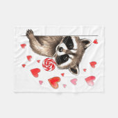 Funny Feral Raccoon Valentine's Day Sarcastic Humo フリースブランケット (正面(横))