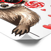Funny Feral Raccoon Valentine's Day Sarcastic Humo ポスター (角)