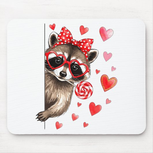 Funny Feral Raccoon Valentine's Day Sarcastic Humo マウスパッド (正面)