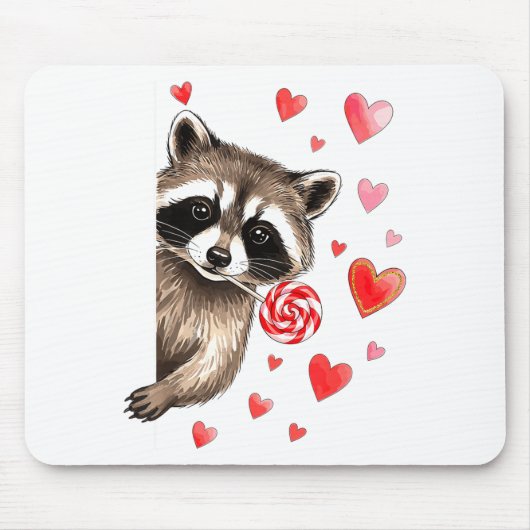Funny Feral Raccoon Valentine's Day Sarcastic Humo マウスパッド (正面)