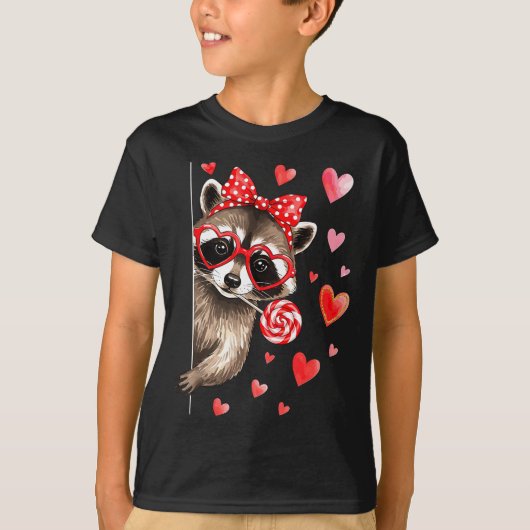 Funny Feral Raccoon Valentine's Day Sarcastic Humo Tシャツ (正面)