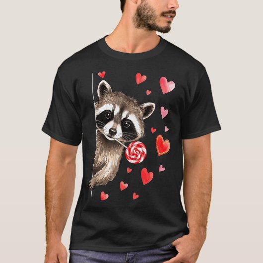 Funny Feral Raccoon Valentine's Day Sarcastic Humo Tシャツ (正面)