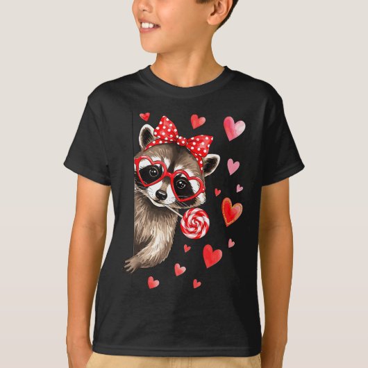 Funny Feral Raccoon Valentine's Day Sarcastic Humo Tシャツ (正面)