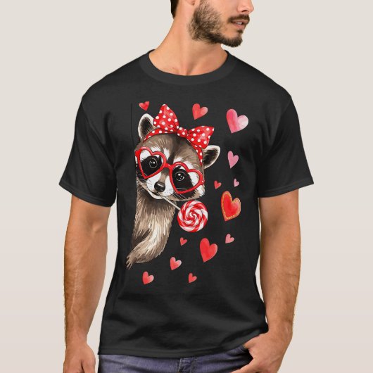 Funny Feral Raccoon Valentine's Day Sarcastic Humo Tシャツ (正面)