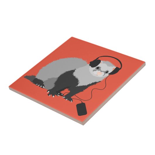 Funny Ferret Music Lover タイル (側面)