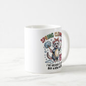 Funny Ferret Spring Cleaning Mug - House Cleaning  コーヒーマグカップ (正面右)