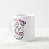 Funny Ferret Spring Cleaning Mug - House Cleaning  コーヒーマグカップ (正面左)