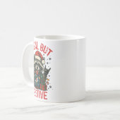Funny Festive But Feral Santa Raccoon Lover Animal コーヒーマグカップ (正面左)