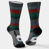 Funny Festive Chic “Fleece Navidad” Llama Grey  ソックス (傾斜あり)