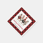 Funny festive chickens napkins with name editable スタンダードカクテルナプキン (角)