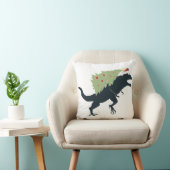 Funny Festive Dino Christmas クッション (椅子)