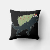Funny Festive Dino Christmas クッション (裏面)
