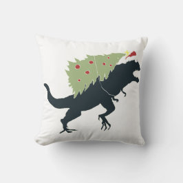 Funny Festive Dino Christmas クッション