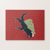 Funny Festive Dino Christmas ジグソーパズル (横)