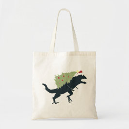 Funny Festive Dino Christmas トートバッグ