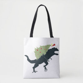 Funny Festive Dino Christmas トートバッグ