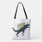 Funny Festive Dino Christmas トートバッグ (裏面)