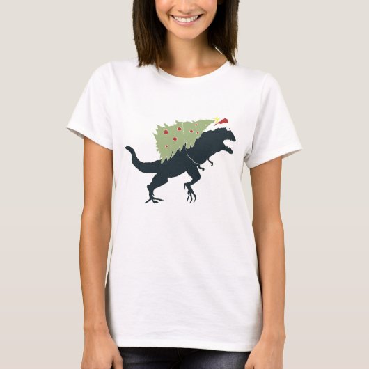 Funny Festive Dino Christmas Tシャツ (正面)