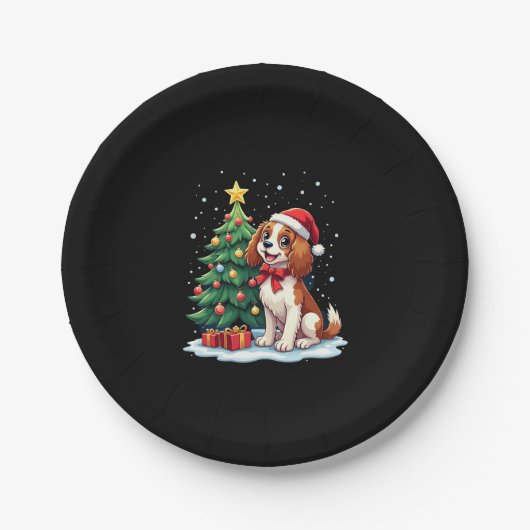 Funny Festive Dog Costume with decorated Christmas ペーパープレート (正面)