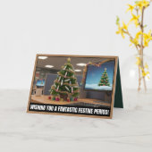 Funny festive period Christmas カード (黄色い花)