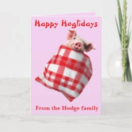 Funny Festive Pigs in Blankets Christmas Animal Lo カード